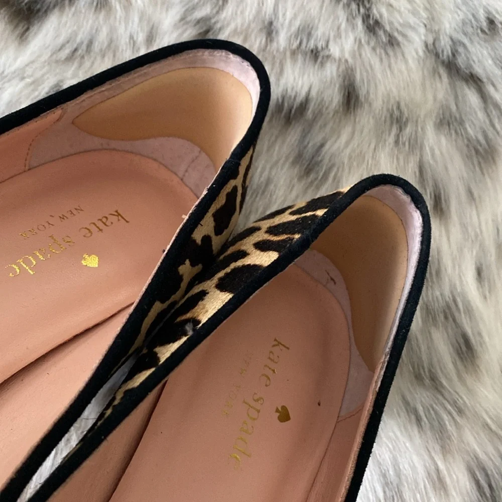 kate spade Leopard Print Ballet Flats - Tan/Black